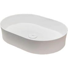 Bocchi Slim Line Oval Lavabo 55 x 38 cm Parlak Beyaz