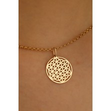Milet Kuyumculuk 14 Ayar Altın Yaşam Çiçeği Doç Zincir Kolye