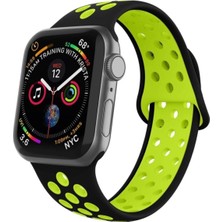 Mi7a Apple Watch Uyumlu Seri 7 6 5 4 3 2 Se 42MM / 44MM / 45MM Delikli Spor Silikon Kordon