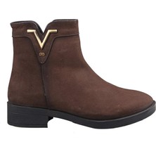 Castle Black 21893 Saf Deri Kahve Süet Kadın Bot