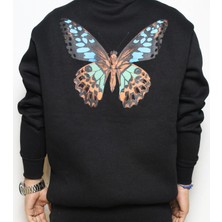 DeepArt Fashion Baskılı Kapşonlu Sweatshirt Siyah
