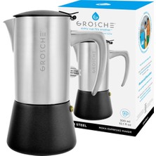 Grosche Milano Çelik Moka Pot Gümüş 6 Cup 275 ml