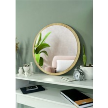 Nysamo 58 cm Safir Meşe Dekoratif Yuvarlak Antre Hol Koridor Duvar Salon Mutfak Banyo Wc Ofis Aynası