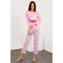 Gimer Avm Baskılı Uzun Kol Pijama Takım