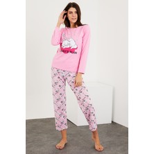 Gimer Avm Baskılı Uzun Kol Pijama Takım