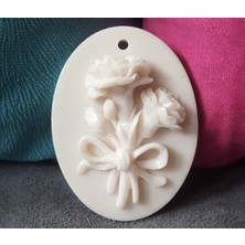 Morlalem Kadife Çiçeği Kabartma Askı 7,4cm Silikon Kalıp K-082