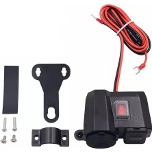 Autoline Motosiklet Çakmaklık/voltmetre/usb Şarj Soketi 12V