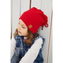 Babygiz Kız Bebek Çocuk Kırmızı Şapka Bere El Yapımı Rahat Cild Dostu %100 Pamuklu Kaşkorse