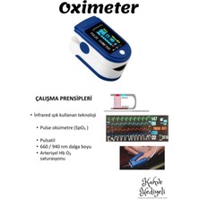 Pulse Oximetre Kalp Atış Hızı Kan Oksijen Bilgisi Ölçüm Cihazı Oximeter Oksimetre