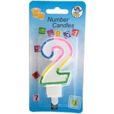 Dipak Renkli 2 Rakam Pasta Üstü Mum 7 cm