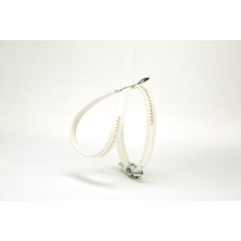 Doggie Flotter Swarovski Taşlı Deri Köpek Göğüs Tasması 1,2 x 25-35 cm Beyaz