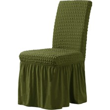 Elgeyar Bürümcük Sandalye Kılıfı,sandalye Örtüsü Etekli,  Lastıkli, Standart 6li