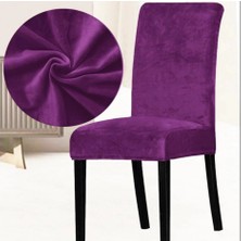 Elgeyar Ipek Kadife Sandalye Kılıfı,sandalye Örtüsü, Lastıkli, Standart 6li