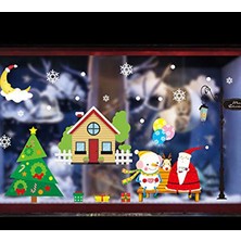 Eğlence Marketi Yılbaşı Temalı Renkli Plastik Elektrostatik Çıkartma Sticker