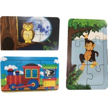 Trendy Toys Ahşap Puzzle Ilk Yapbozum 3 Adet 6 Parçalı 18X11CM