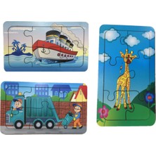 Trendy Toys Ahşap Puzzle Ilk Yapbozum 3 Adet 6 Parçalı 18X11CM