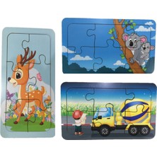 Trendy Toys Ahşap Puzzle Ilk Yapbozum 3 Adet 6 Parçalı 18X11CM