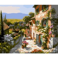 Parla Taş Sokaklı Kasaba Sayılarla Boyama Seti Rulo 40 x 50 cm