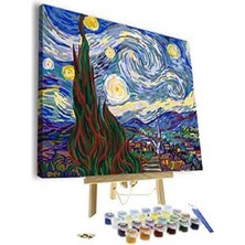 Parla Kış ve Kuş Sayılarla Boyama Seti Kasnaklı 40 x 50 cm