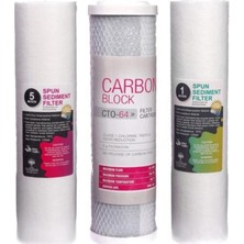 Sulook Su Arıtma Cihazı 3'lü Ön Filtre Seti 1 Mikron Sedient Filtreli 1 - 2 - 3 Aşama Filtreleri