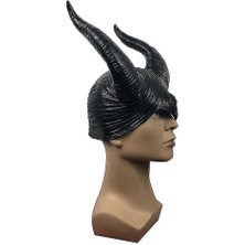 Maleficent Maske Koyu Cadı Şapka Cadılar Bayramı Partisi Cosplay Sahne