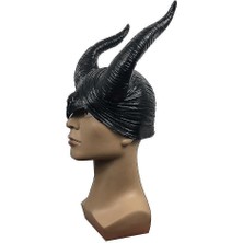 Maleficent Maske Koyu Cadı Şapka Cadılar Bayramı Partisi Cosplay Sahne