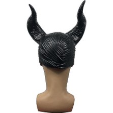 Maleficent Maske Koyu Cadı Şapka Cadılar Bayramı Partisi Cosplay Sahne