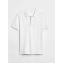 Nacar Çarşı Polo Yaka Kısa Kol Beyaz Erkek T-Shirt Esnek Lakost Kumaş Normal Kalıp