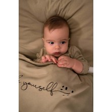 Little Gusto Bebek Nevresim Yastık Çarşaf Takımı Cosmos Haki Organik Pamuk