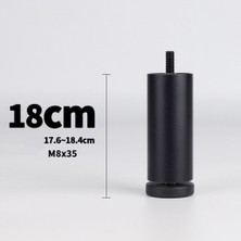 Dolity Alüminyum Alaşım Ayarlanabilir Mobilya Koltuk Dolap Ayağı 4 Adet Siyah 18 cm
