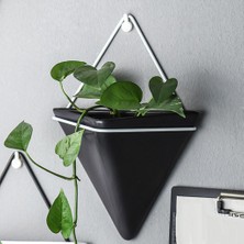 Dolity Duvar Planter Modern Kapalı Açık Saksı Duvar Dekor Küçük Bitki Etli Otlar - Siyah M (Yurt Dışından)