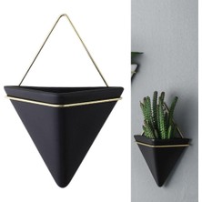 Dolity Duvar Planter Modern Kapalı Açık Saksı Duvar Dekor Küçük Bitki Etli Otlar - Siyah M (Yurt Dışından)