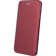 Fitcase iPhone 11 Pro Max Kılıf Shell Manyetik Kapaklı Kartlıklı Stantlı - Bordo