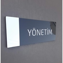 Yönline Aynalı Klasik Seri Yönetim Kapı Isimliği 24 x 9 cm