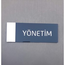 Yönline Aynalı Klasik Seri Yönetim Kapı Isimliği 24 x 9 cm