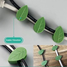 Safestore 10 Lu Yaprak Tasarımlı Kablo Bitki Sarmaşık Düzenleyici Yapışkanlı Klipsler