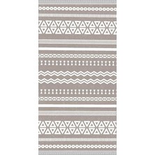 Nar Store Home Decoser 2037 Bej Iskandinav Desen Pamuk Tabanlı Kaymaz Yıkanabilir Halı Kilim