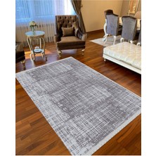 NarStore Home Decoser 4039 Gri Yıkanabilir Pamuk Tabanlı Kilim
