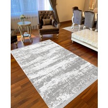 Nar Store Home Decoser 8006 Açık Gri Yıkanabilir Pamuk Tabanlı Kaymaz Kilim