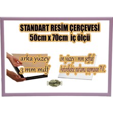 MİXEFOR Boş Çerçeve - 50CM x 70CM Iç Ölçü-Renk LİLA   Arka Yüzey 3 mm Mdf-  Ön yüzey  Kırılmaz  parlama yapmayan Antireflektif