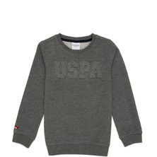 U.S. Polo Assn. Erkek Çocuk Antrasit Melanj Sweatshirt Uzun Kol Bisiklet Yaka Düz Renk