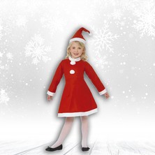Süsle Bebek ve Parti Yılbaşı Noel Polar Kumaş 2 Parça Kostüm Seti, 3/4 Yaş - Kız