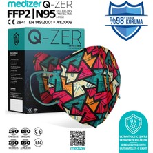 Qzer New Young Desenli Ffp2 N95 Maske Meltblownlu