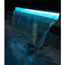 Çarşı Dünyası Duvar Su Perdesi Duvar Su Şelalesi LED Işıklı, 30 cm - 250 cm Kadar Seçenekli Rgb Led'li Havuz Dekerasyon Su Şelalesi