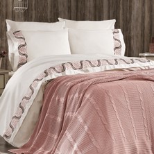 Minelya Home 7 Parça Triko Battaniyeli Nakışlı Meyra Pamuk Nevresim Takımı