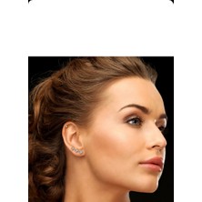 Begonia Accessories 925 Ayar Gümüş 4mm kare zirkon taşlı küpe