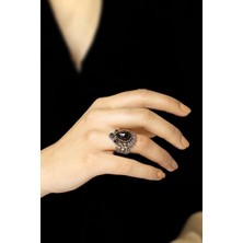 Sümer Telkari Safir Taşlı Telkari Işlemeli Gümüş Yüzük 2479