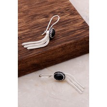 Sümer Telkari Onix Taşlı Sallantılı Elişi Gümüş Küpe 4919