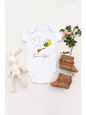 Tuğba Baby Unisex Bebek Teyzesinin Balı Baskılı Body Zıbın