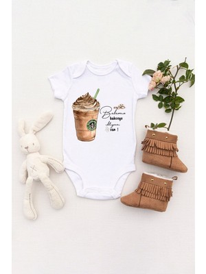 Tuğba Baby Unisex Bebek Babamın Kahveye Ihtiyacı Var Baskılı Body Zıbın